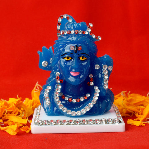 Marble Shiv Neelkanth Idol, representing Lord Shiva in his divine Neelkanth form, ideal for pooja and spiritual decor. India’s Largest Pooja Accessories Brand – www.satvikworld.com