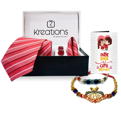 Rakhi with Tie Gift Combo Set Puja Store Online Pooja Items Online Puja Samagri Pooja Store near me www.satvikstore.in