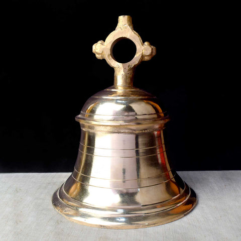 10.6 Inch Handcrafted Brass Ghanta for Temple – A beautifully crafted brass bell, perfect for pooja rituals in temples or home mandirs. Ideal for adding a divine touch to your spiritual space and enhancing your worship experience. India’s Largest Pooja Accessories Brand – www.satvikworld.com