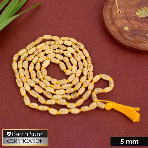 100% Original Tulsi Kanthi Jaap Mala with 5-6mm long beads – traditional Hindu prayer necklace for chanting and devotion.India’s Premium Jap Mala Store - www.satvikworld.com