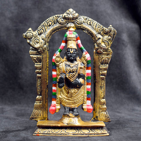 Handcrafted brass Lord Venkateswara idol with intricate detailing for home temple and pooja. India’s Largest Brass Idols Brand - www.satvikworld.com