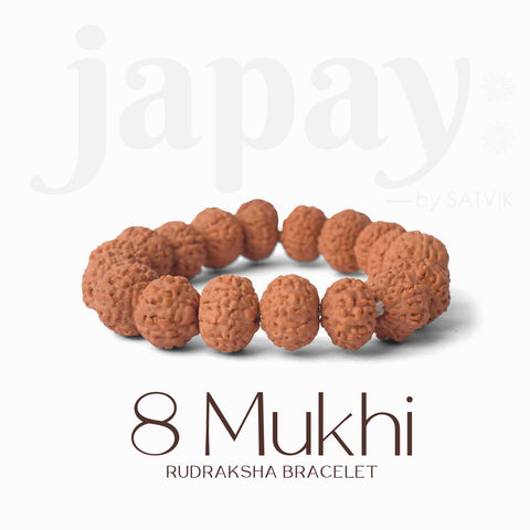 8 Mukhi Rudraksha Bracelet – Original Ganesha Beads for Wisdom, Clarity & Success. India’s Largest Pooja Accessories Brand - www.satvikworld.com