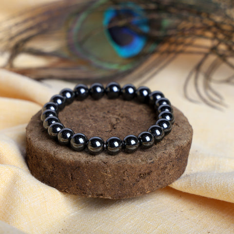 8mm Hematite Crystal Bracelet for Reiki Healing, Grounding, Protection, and Positive Energy Balance – Premium Polished Hematite Beads for Daily Wear. India’s Largest Pooja Accessories Brand – www.satvikworld.com
