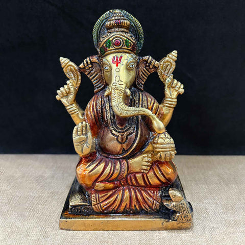 5.7 Inch Elegant Ganesha Murti – Exquisite Brass Statue of Lord Ganesha, Symbolizing Wisdom, Prosperity, and the Removal of Obstacles, Perfect for Temple, Home Decor, and Spiritual Worship, Handcrafted with Intricate Detailing for a Sacred Touch, Ideal for Puja and Mandir Decoration, Buy Ganesha Murti Online, Affordable God Statue Prices | India’s Largest Pooja Accessories Brand – www.satvikworld.com