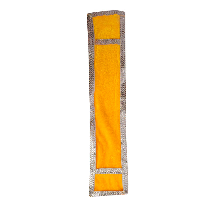 Blossom yellow Patka or Duppata with decorative golden lace border, perfect for deity decoration in 15 and 32 inch sizes. India’s Largest Pooja Accessories Brand – www.satvikworld.com
