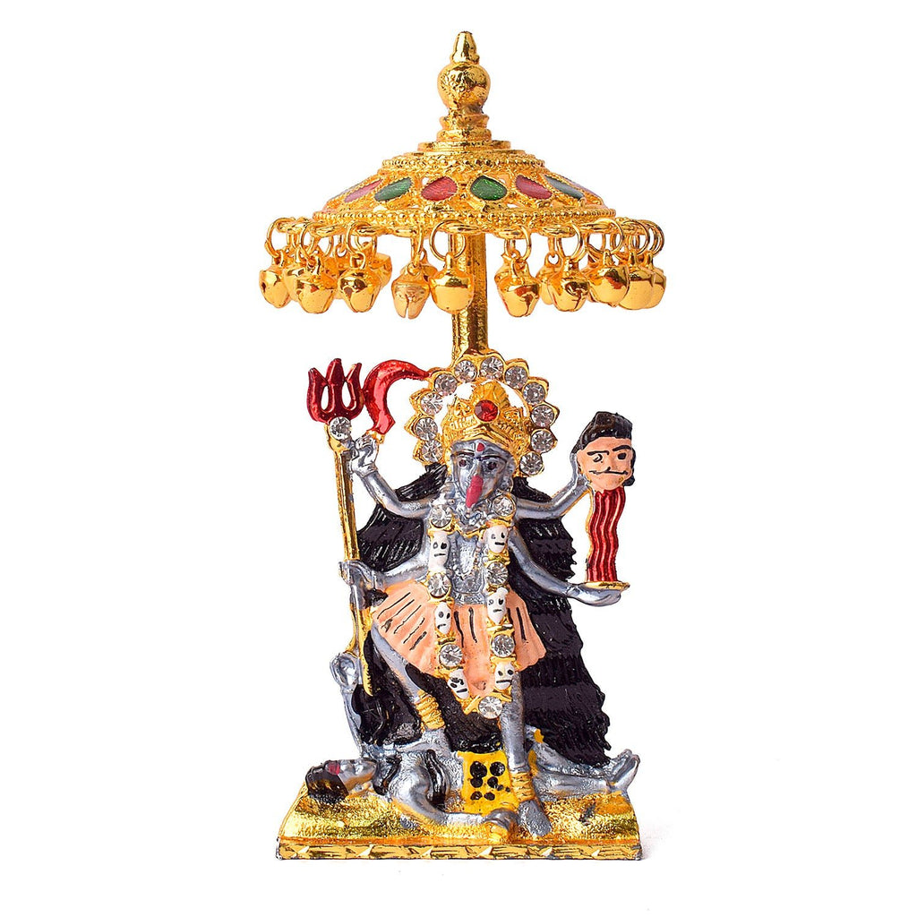 Goddess Kaali with Chatra Idol Puja Store Online Pooja Items Online Puja Samagri Pooja Store near me www.satvikworld.com