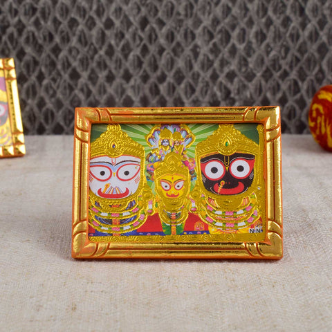 Compact Lord Jagannath car dashboard idol with vibrant colors and detailed features, perfect for divine presence during travel and daily commutes. India’s Largest Pooja Accessories Brand - www.satvikworld.com