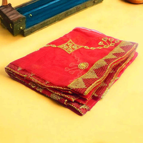 Exclusive Red Hindu Goddess Chunni Scarf (86x41 Inch) – India’s Largest Pooja Accessories Brand – www.satvikworld.com