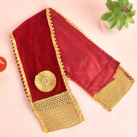 Graceful Maroon Angvastra/Patka/Duppata – Available in 18 and 25 inches, rich maroon devotional cloth ideal for puja, temple rituals, and spiritual ceremonies. India’s Largest Pooja Accessories Brand – www.satvikworld.com