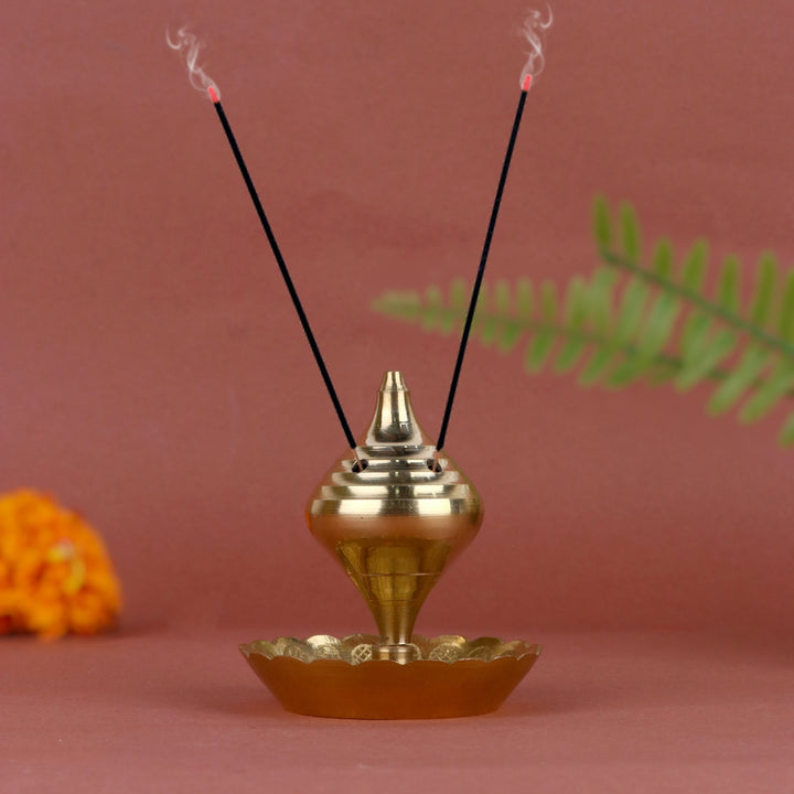 Pure Brass Agarbatti Stick Stand with Ash Catcher Puja Store Online Pooja Items Online Puja Samagri Pooja Store near me www.satvikstore.in