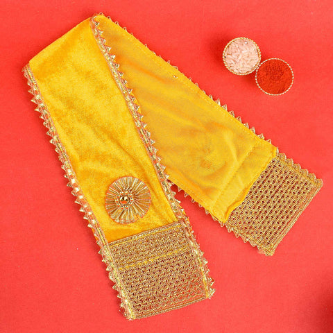 Premium Yellow Angvastra/Patka/Duppata – High-quality bright yellow devotional cloth ideal for temple rituals and spiritual ceremonies. India’s Largest Pooja Accessories Brand – www.satvikworld.com