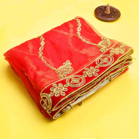 "Red and Gold Mata Chunri – 210 cm x 100 cm"

Enhance your pooja ceremonies with this Pink and Gold Mata Chunri, measuring 210 cm x 100 cm. Featuring gold paisley motifs and a detailed red border, it is perfect for Devi pooja, mandir decoration, and festive rituals like Navratri and Diwali.

Shop now at satvikworld.com for authentic Indian pooja essentials across the USA.