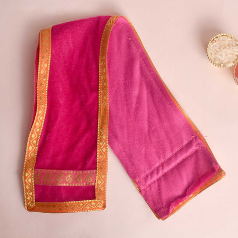 Stunning Pink Angvastra/Patka/Duppata – 15-inch soft pink devotional cloth, ideal for puja, deity offerings, and traditional temple rituals. India’s Largest Pooja Accessories Brand – www.satvikworld.com