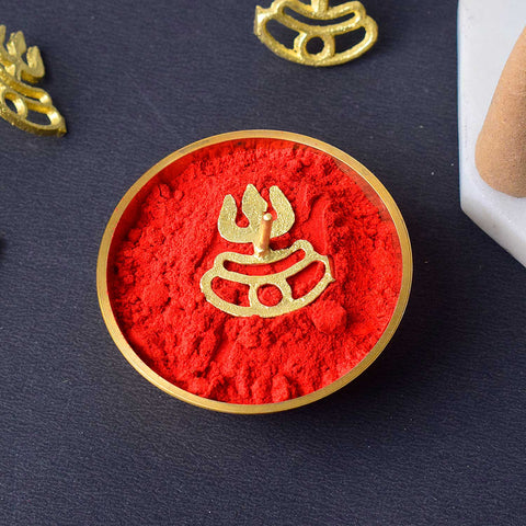 Trishul with Tripund Tilak Stamp Deity Ornament, a spiritual and sacred artifact, featuring a divine trident and traditional tripund tilak design, ideal for pooja rituals and deity worship. India’s Largest Pooja Accessories Brand – www.satvikworld.com