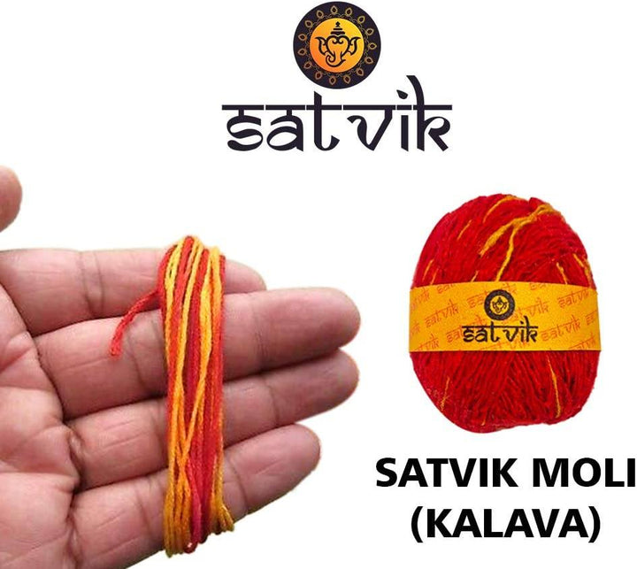 Pure Cotton Round Mauli Thread (Kalawa) Puja Store Online Pooja Items Online Puja Samagri Pooja Store near me www.satvikworld.com