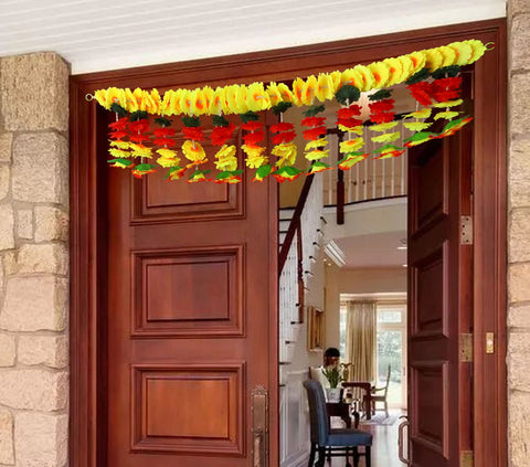 Artificial Flower Bandarwal Floral Toran Design-13 for Door Decoration with colorful artificial flowers and traditional Indian style. India’s Largest Pooja Accessories Brand – www.satvikworld.com