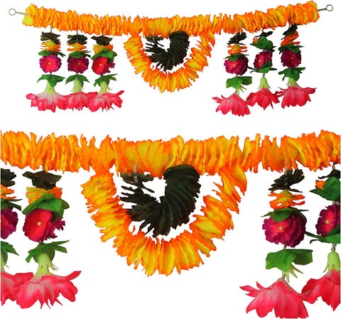 Artificial Flower Bandarwal Toran (Design-4) for traditional door decoration with vibrant floral arrangement.India’s Largest Pooja Accessories Brand – www.satvikworld.com