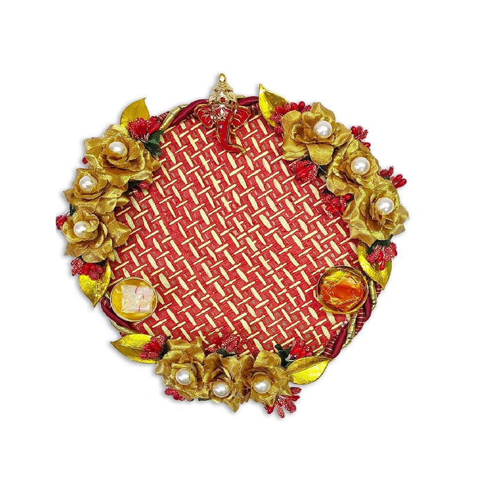 Elegant handmade pooja thali with traditional design, perfect for aarti, rituals, and festive worship ceremonies India’s Largest Pooja Accessories Brand – www.satvikworld.com

