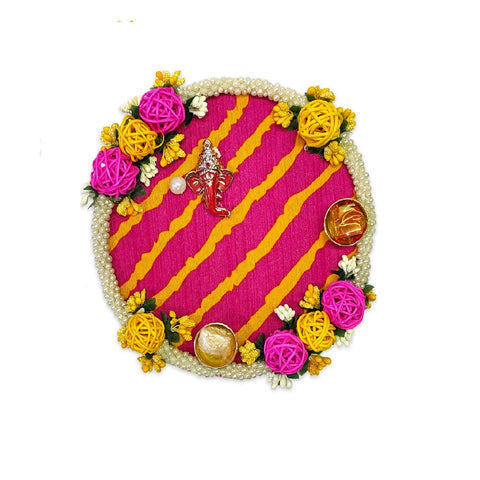 Handcrafted designer pooja thali with intricate detailing for festivals and daily rituals India’s Largest Pooja Accessories Brand – www.satvikworld.com