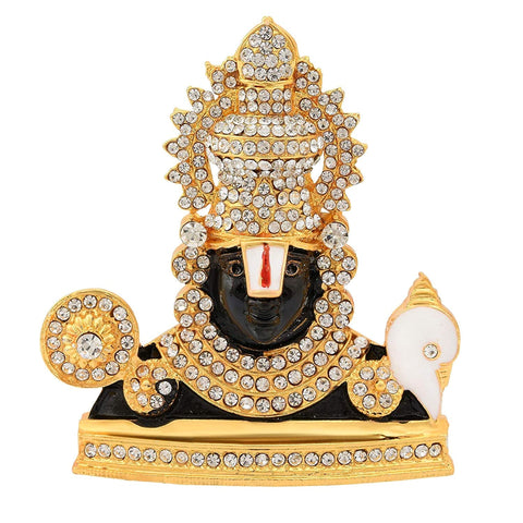 Metal Tirupati Balaji Idol showcasing Lord Venkateswara in a finely detailed standing posture, perfect for home temples and spiritual décor. India’s Largest Pooja Accessories Brand – www.satvikworld.com
