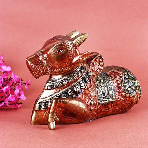 Artistic Brass Nandi Cow (Green) – Handcrafted Brass Statue of Nandi, the Sacred Bull of Lord Shiva, Featuring a Unique Green Finish. Ideal for Temple, Home, and Spiritual Decor. Perfect for Puja, Mandir Decoration, and Bringing Divine Blessings of Strength, Devotion, and Protection | India’s Largest Pooja Accessories Brand – www.satvikworld.com
