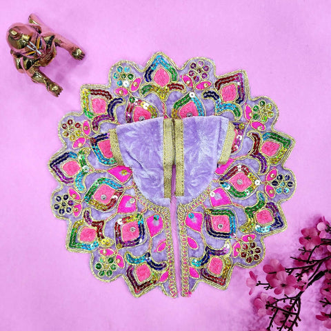 Elegant blue Laddu Gopal dress no.4 design 2 with fine embroidery for Janmashtami and pooja. India’s Largest Pooja Accessories Brand – www.satvikworld.com