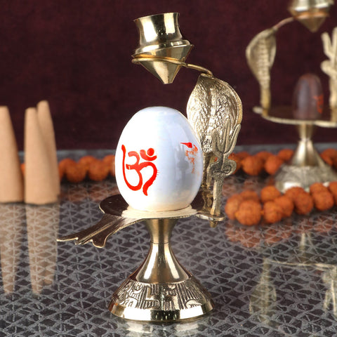 Mahadev White Stone Shivling with Trishul & Abhishek Patra – India’s Largest Pooja Accessories Brand – www.satvikworld.com