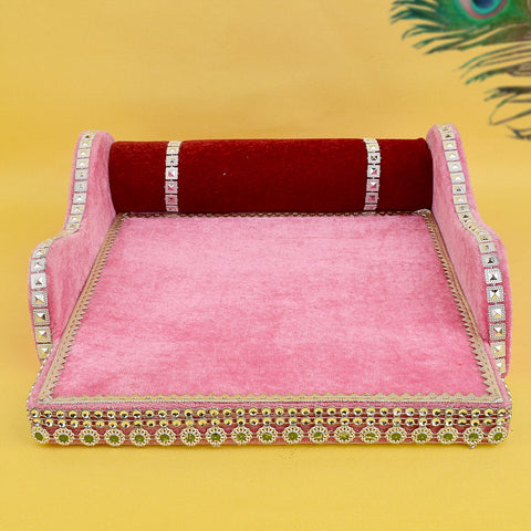 Throne of Elegance – Medium Velvet Bed for Laddu Gopal – India’s Largest Pooja Accessories Brand – www.satvikworld.com